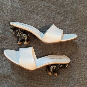 RAMON TENZA WHITE MULE SANDALS SIZE 7 1/2